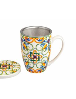 Mug Medicea Giglio New Bone Con Infusore Inox