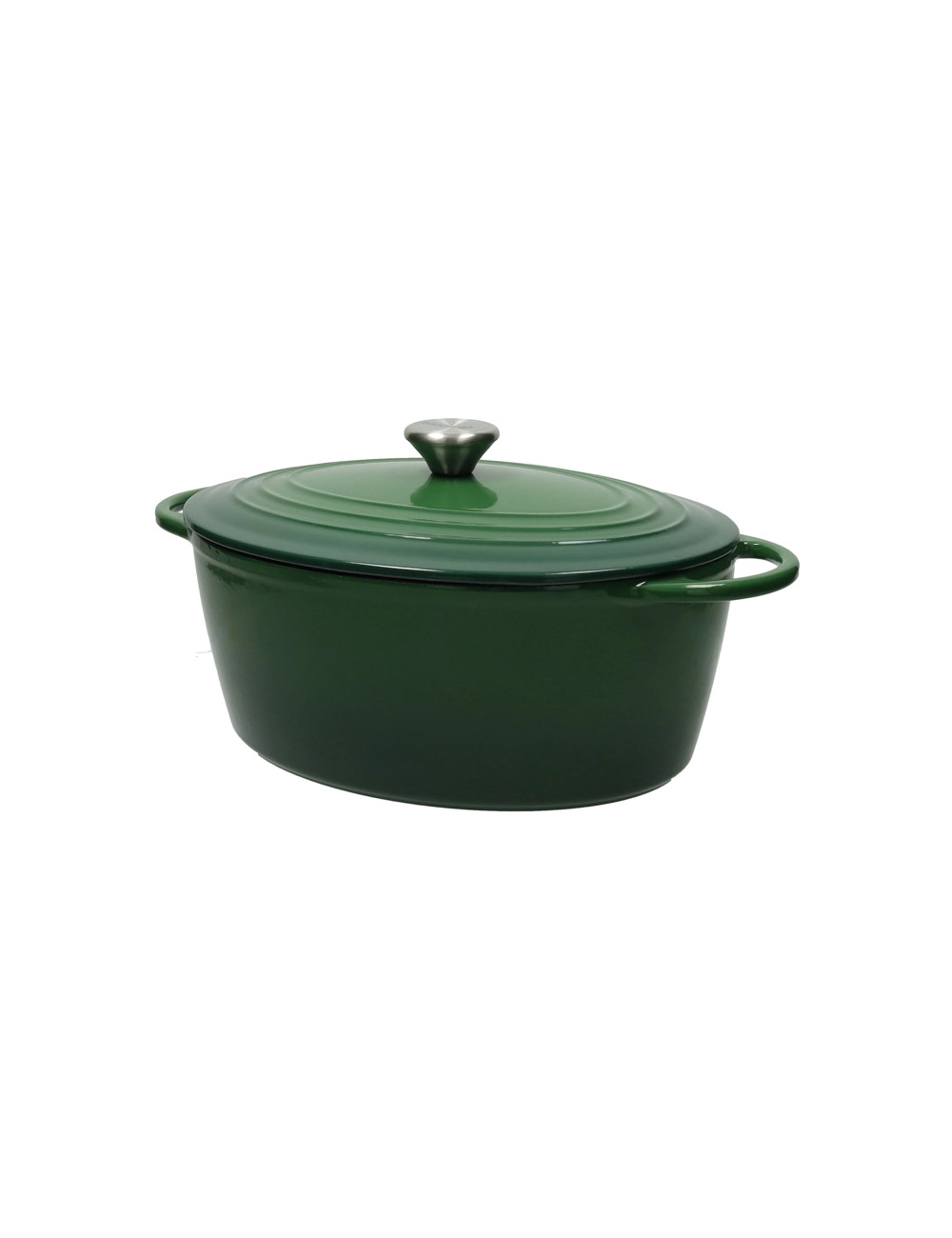 Casseruola Ovale Cocotte 5Lt Verde/Rossa Brandani