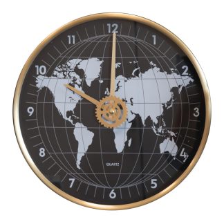 Orologio Globo Nero e Oro Brandani