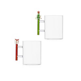 Set.2 Mug Il Natale Vetro Brandani